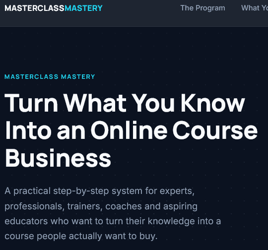 Masterclass Mastery Erfahrungen – vom eigenen Wissen zum verkaufbaren Onlinekurs